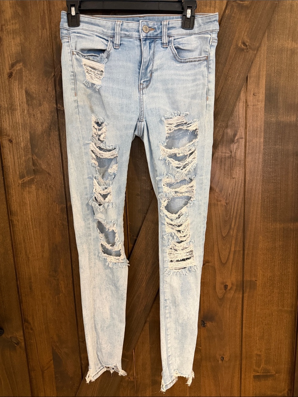 American Eagle Outfitters Light Blue Distressed Jeggings